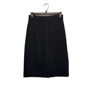 NWOT Charles Nolan Short Skirt Business Womens Size 2 Black Wool Blend Side Zip